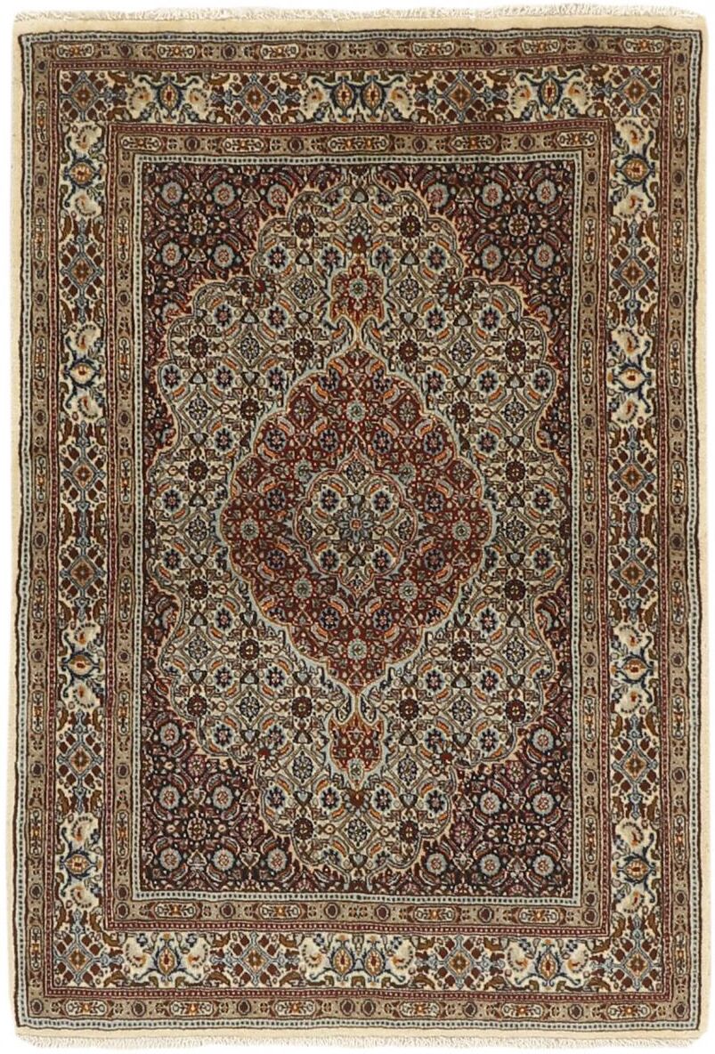 Nain Trading Tappeto Persiano Moud Mahi 151x104 Beige/Marrone Scuro (Annodato a mano, Persia/Iran, Lana / Seta) Nain Trading Tappeto Persiano Moud Mahi 151x104 Beige/Marrone Scuro (Annodato a mano, Persia/Iran, Lana / Seta)