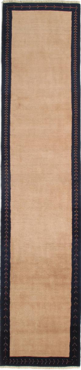 Nain Trading Tappeto Orientale Persia Gabbeh Loribaft 403x85 Corridore Grigio Scuro/Beige (Persia/Iran, Lana, Annodato a mano)