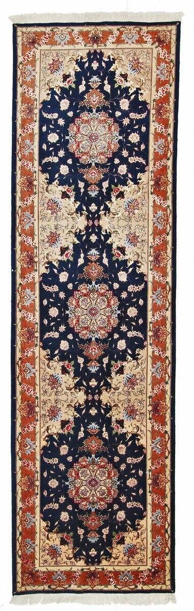 Nain Trading Tappeto Fatto A Mano Tabriz 50Raj 309x81 Corridore Grigio Scuro/Marrone (Lana / Seta, Persia/Iran) Nain Trading Tappeto Fatto A Mano Tabriz 50Raj 309x81 Corridore Grigio Scuro/Marrone (Lana / Seta, Persia/Iran)