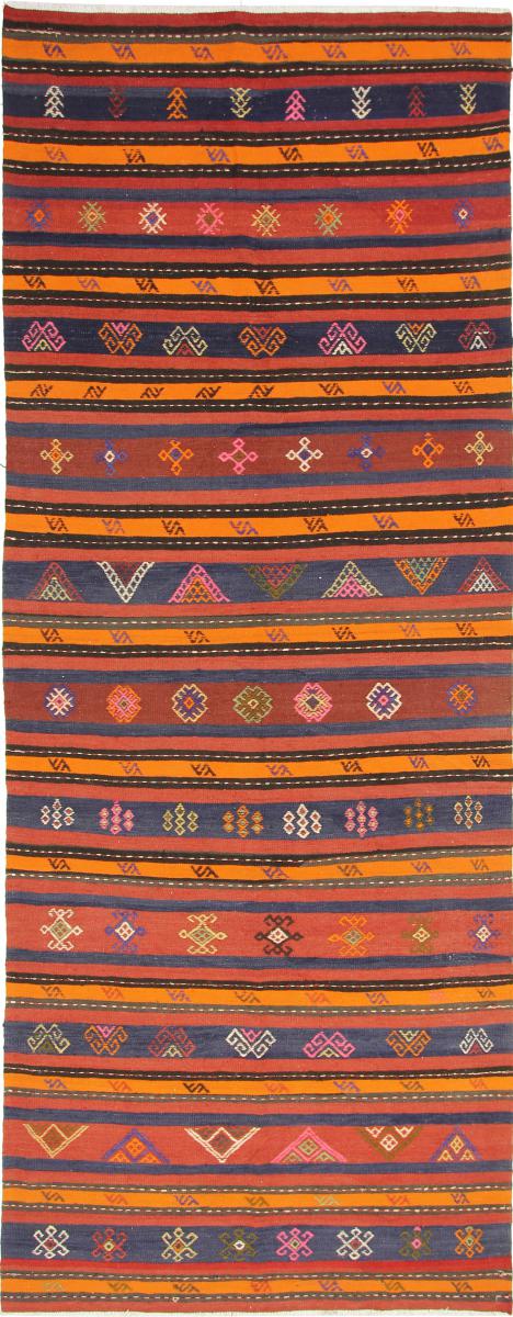 Nain Trading Tappeto Orientale Kilim Fars Azerbaijan Antico 406x152 Corridore Marrone/Viola (Lana, Persia/Iran, Tessuto a mano) Nain Trading Tappeto Orientale Kilim Fars Azerbaijan Antico 406x152 Corridore Marrone/Viola (Lana, Persia/Iran, Tessuto a mano)