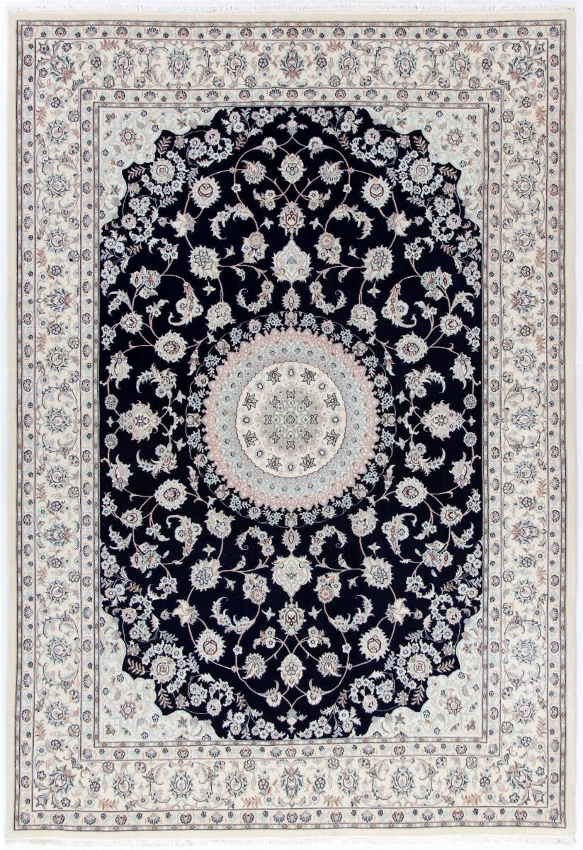Nain Trading Tappeto Orientale Nain 6La Sherkat 247x171 Grigio Scuro/Blu Scuro (Lana / Seta, Persia/Iran, Annodato a mano) Nain Trading Tappeto Orientale Nain 6La Sherkat 247x171 Grigio Scuro/Blu Scuro (Lana / Seta, Persia/Iran, Annodato a mano)