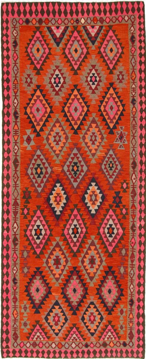 Nain Trading Tappeto Orientale Kilim Fars Azerbaijan Antico 373x151 Corridore Arancione/Rosa (Persia/Iran, Lana, Tessuto a mano) Nain Trading Tappeto Orientale Kilim Fars Azerbaijan Antico 373x151 Corridore Arancione/Rosa (Persia/Iran, Lana, Tessuto a mano)