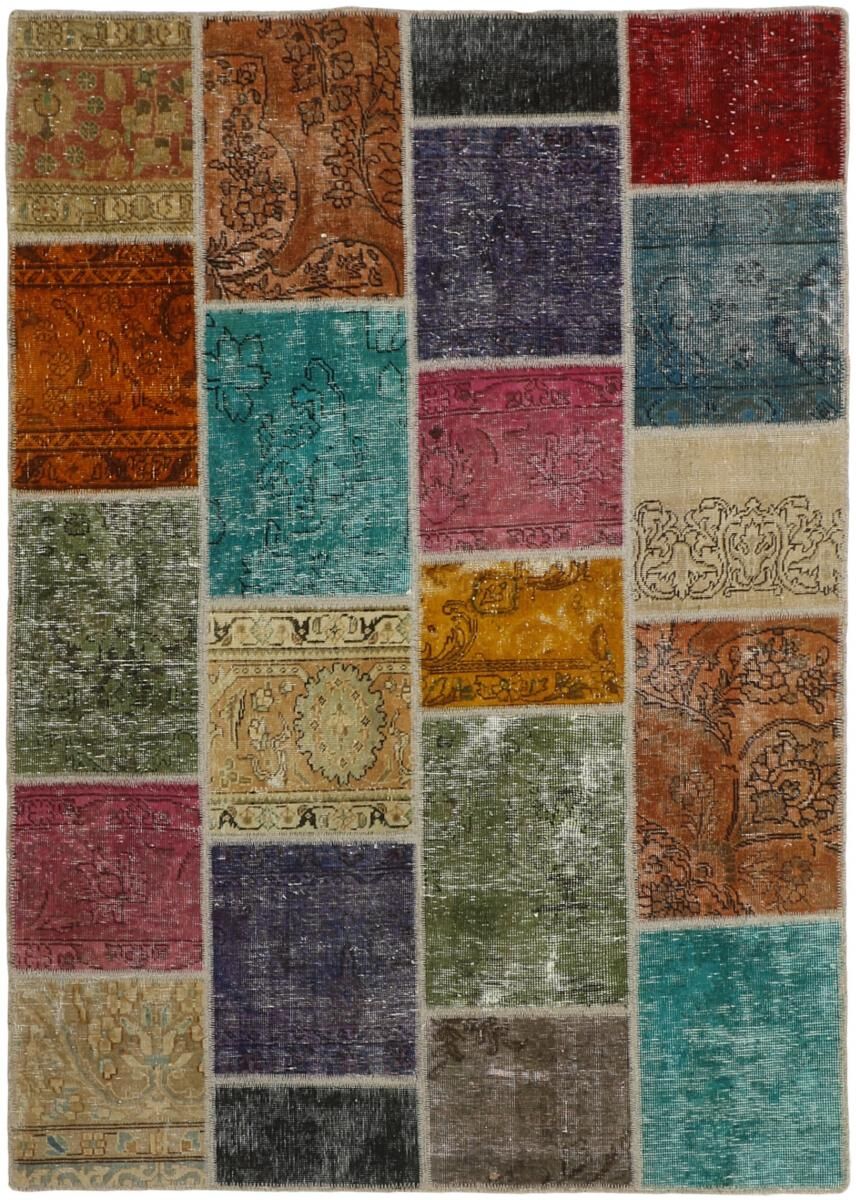 Nain Trading Tappeto Fatto A Mano Patchwork 199x142 Grigio Scuro/Beige (Lana, Persia/Iran) Nain Trading Tappeto Fatto A Mano Patchwork 199x142 Grigio Scuro/Beige (Lana, Persia/Iran)