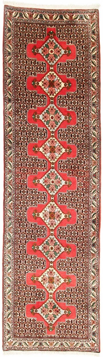 Nain Trading Tappeto Fatto A Mano Heriz 390x79 Corridore Beige/Rosa (Lana, Persia/Iran)