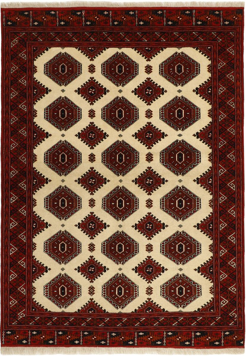 Nain Trading Tappeto Fatto A Mano Turkaman 196x136 Beige/Marrone Scuro (Cotone, Persia/Iran) Nain Trading Tappeto Fatto A Mano Turkaman 196x136 Beige/Marrone Scuro (Cotone, Persia/Iran)