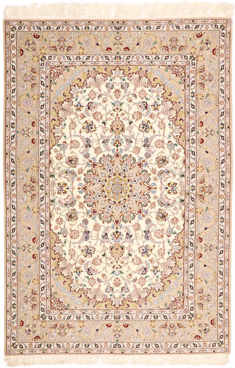 Nain Trading Tappeto Persiano Isfahan Ordito in Seta 231x157 Beige/Rosa (Annodato a mano, Persia/Iran, Lana / Seta) Nain Trading Tappeto Persiano Isfahan Ordito in Seta 231x157 Beige/Rosa (Annodato a mano, Persia/Iran, Lana / Seta)