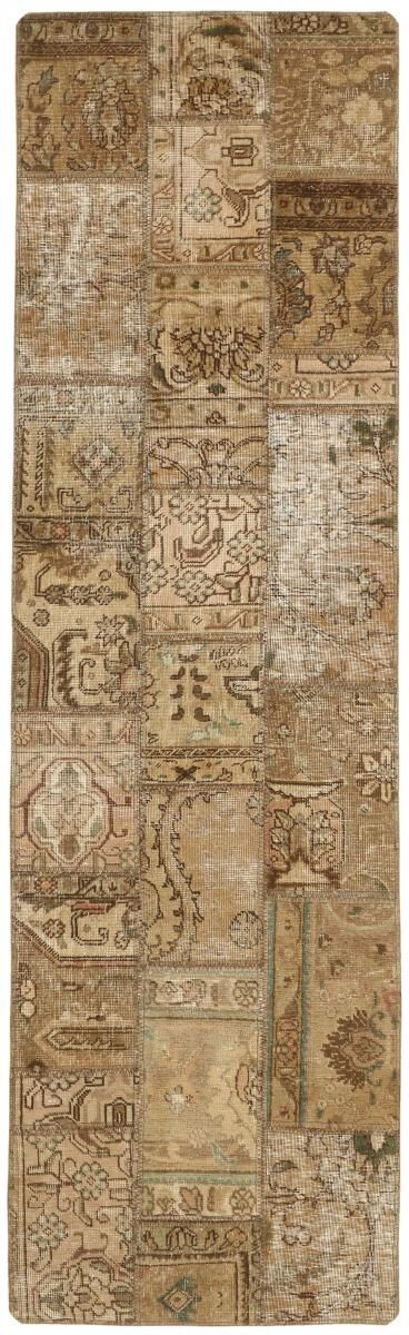 Nain Trading Tappeto Orientale Patchwork 255x75 Corridore Beige/Marrone Scuro (Persia/Iran, Lana, Annodato a mano) Nain Trading Tappeto Orientale Patchwork 255x75 Corridore Beige/Marrone Scuro (Persia/Iran, Lana, Annodato a mano)