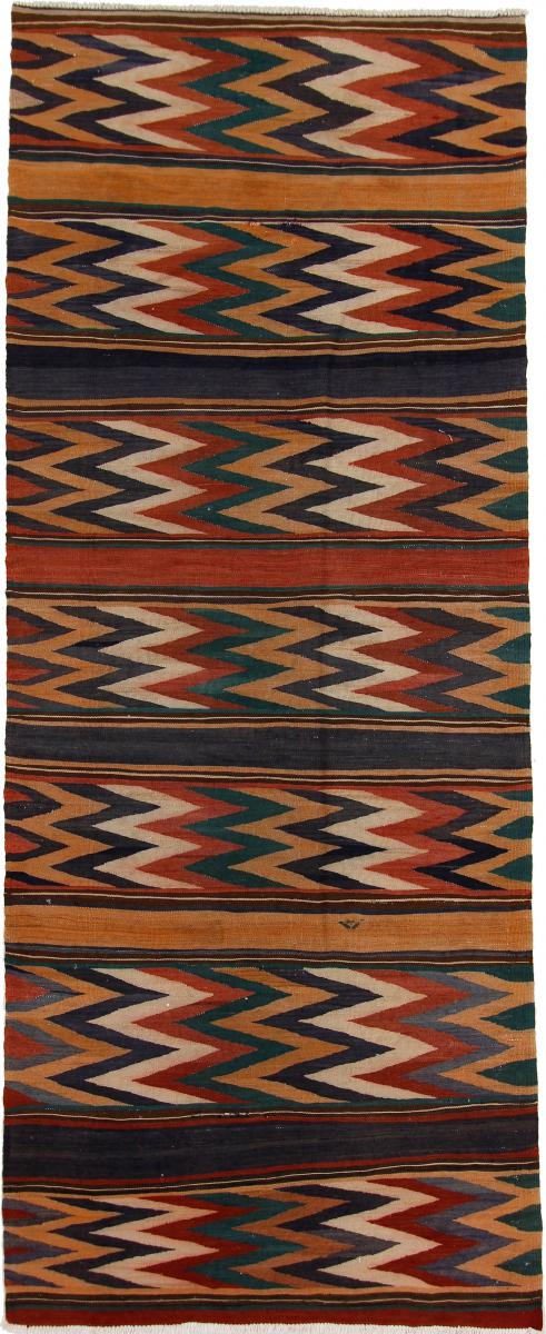 Nain Trading Tappeto Tessuto a Mano Kilim Fars Azerbaijan Antico 282x114 Corridore Grigio Scuro/Blu Scuro (Lana, Persia/Iran)