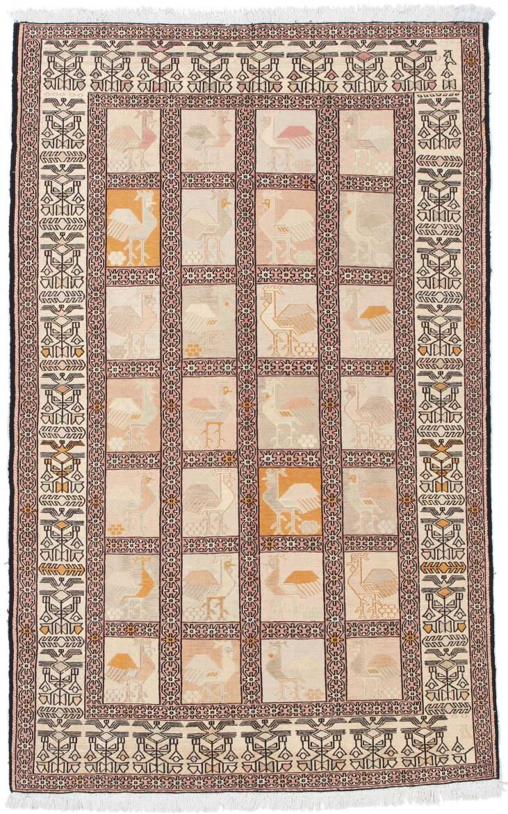 Nain Trading Tappeto Orientale Kilim Fars di Seta 191x122 Beige/Marrone Scuro (Persia/Iran, Seta, Tessuto a mano) Nain Trading Tappeto Orientale Kilim Fars di Seta 191x122 Beige/Marrone Scuro (Persia/Iran, Seta, Tessuto a mano)