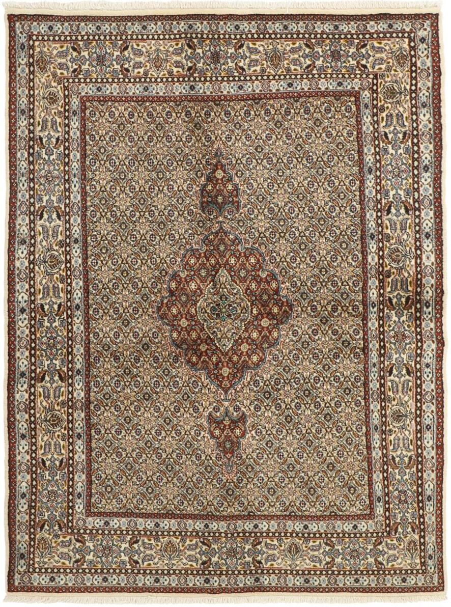 Nain Trading Tappeto Orientale Moud Mahi 199x142 Beige/Marrone Scuro (Lana / Seta, Persia/Iran, Annodato a mano) Nain Trading Tappeto Orientale Moud Mahi 199x142 Beige/Marrone Scuro (Lana / Seta, Persia/Iran, Annodato a mano)