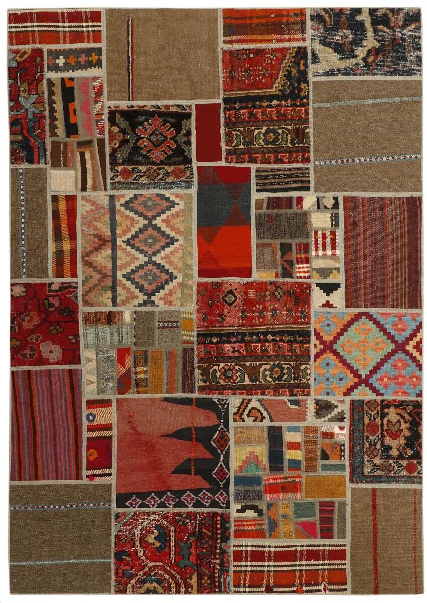 Nain Trading Tappeto Tessuto a Mano Kilim Patchwork 202x142 Grigio Scuro/Beige (Lana, Persia/Iran) Nain Trading Tappeto Tessuto a Mano Kilim Patchwork 202x142 Grigio Scuro/Beige (Lana, Persia/Iran)