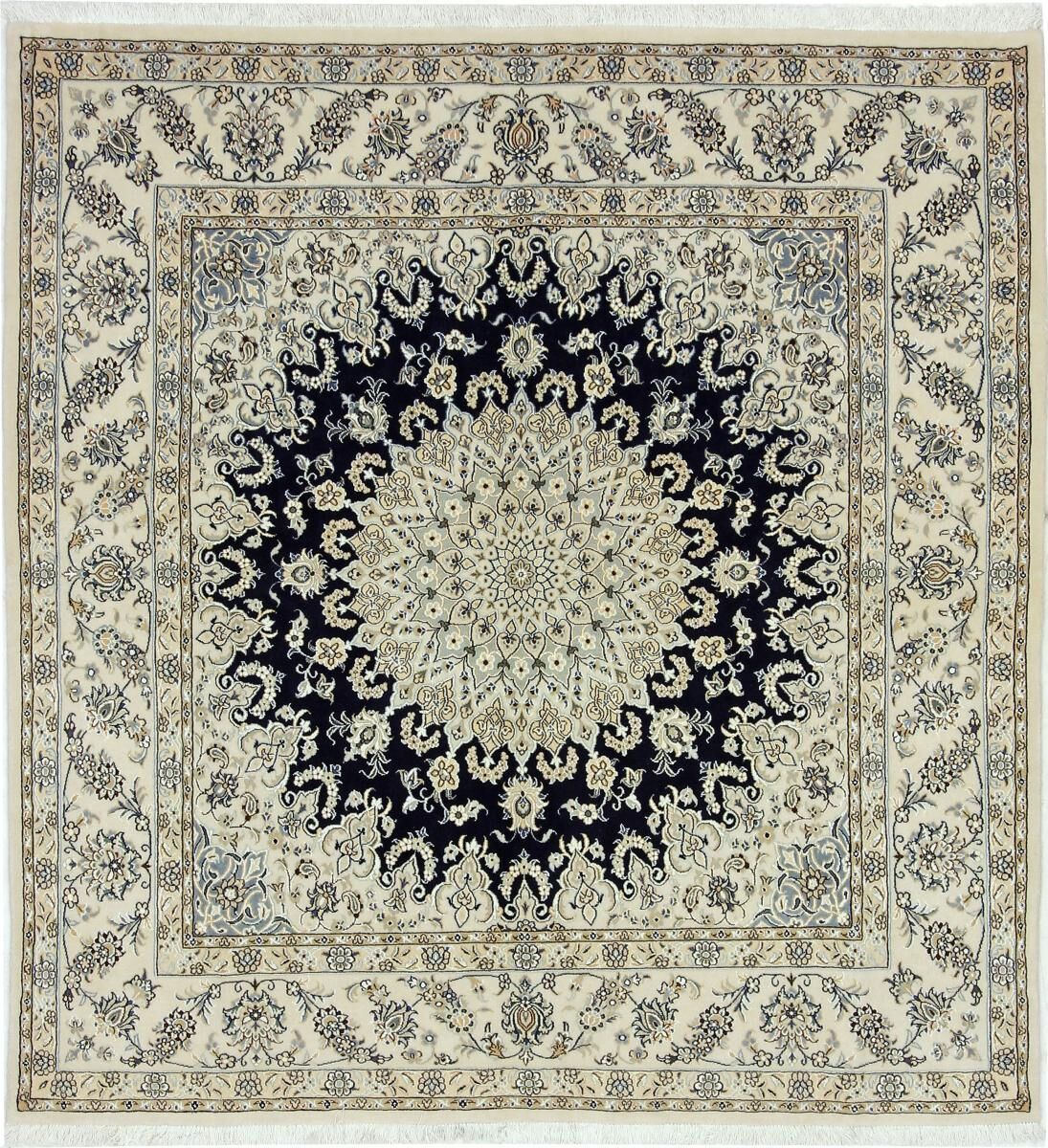 Nain Trading Tappeto Persiano Nain 9La 210x198 Quadrato Beige/Verde Oliva (Annodato a mano, Persia/Iran, Lana / Seta) Nain Trading Tappeto Persiano Nain 9La 210x198 Quadrato Beige/Verde Oliva (Annodato a mano, Persia/Iran, Lana / Seta)