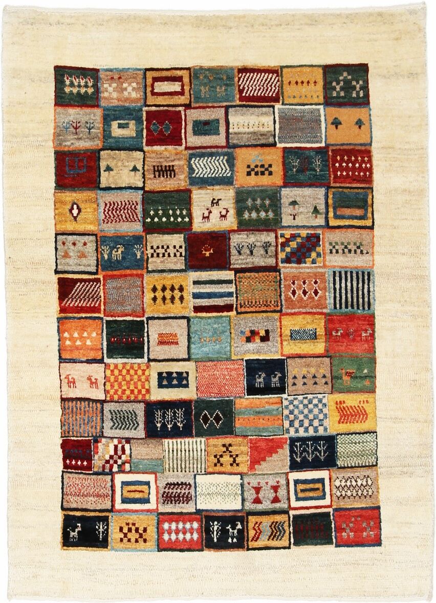 Nain Trading Tappeto Fatto A Mano Persia Gabbeh Loribaft 141x102 Grigio Scuro/Marrone (Lana, Persia/Iran) Nain Trading Tappeto Fatto A Mano Persia Gabbeh Loribaft 141x102 Grigio Scuro/Marrone (Lana, Persia/Iran)