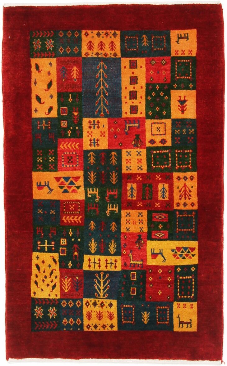 Nain Trading Tappeto Persiano Persia Gabbeh Loribaft 142x88 Marrone Scuro/Arancione (Annodato a mano, Persia/Iran, Lana) Nain Trading Tappeto Persiano Persia Gabbeh Loribaft 142x88 Marrone Scuro/Arancione (Annodato a mano, Persia/Iran, Lana)