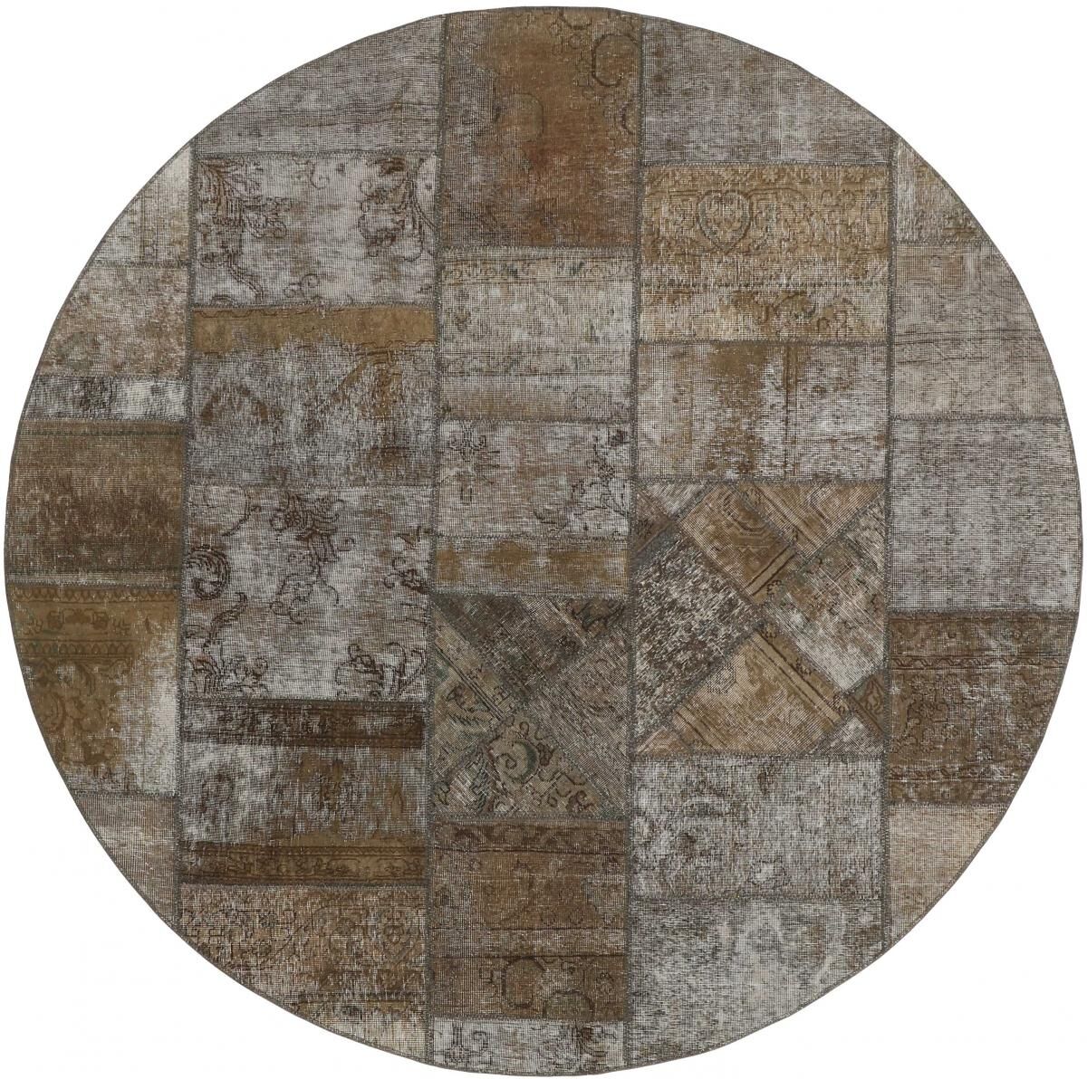 Nain Trading Tappeto Orientale Patchwork 249x251 Rossoondo Grigio Scuro/Beige (Lana, Persia/Iran, Annodato a mano) Nain Trading Tappeto Orientale Patchwork 249x251 Rossoondo Grigio Scuro/Beige (Lana, Persia/Iran, Annodato a mano)