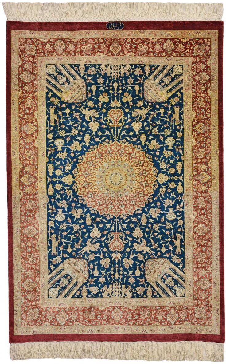 Nain Trading Tappeto Persiano Qum di Seta 118x80 Beige/Marrone (Annodato a mano, Persia/Iran, Seta) Nain Trading Tappeto Persiano Qum di Seta 118x80 Beige/Marrone (Annodato a mano, Persia/Iran, Seta)