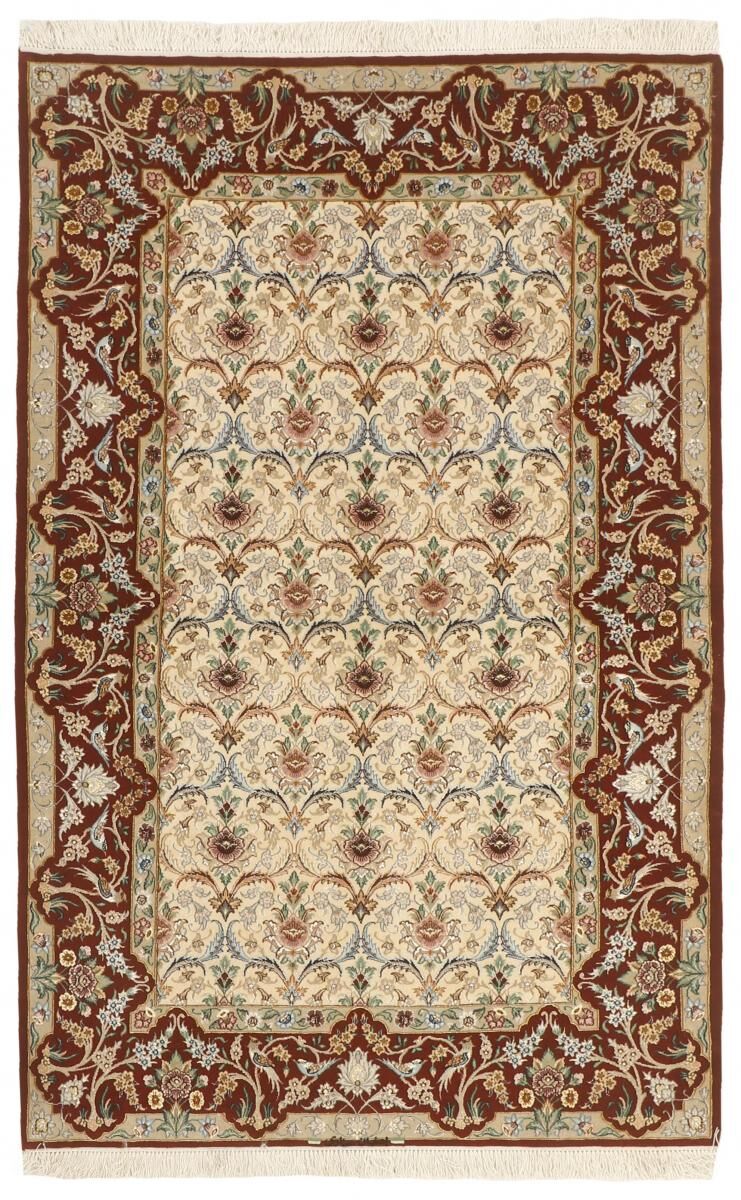 Nain Trading Tappeto Fatto A Mano Isfahan Ordito in Seta 207x131 Beige/Marrone (Lana / Seta, Persia/Iran)