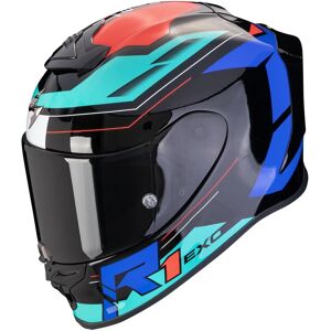 SCORPION - Casco Exo-R1 Evo Air Blaze Nero / Blue / Rosso Nero,Rosso,Blu XS