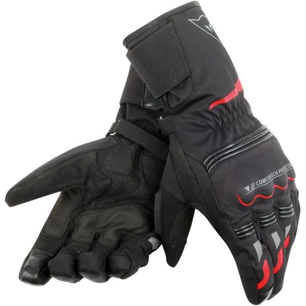 dainese - guanti tempest d-dry long nero / rosso nero,rosso 3xs