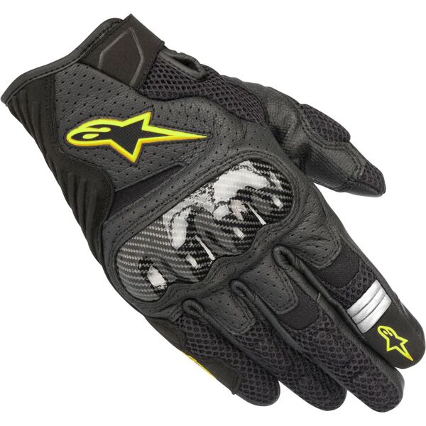 alpinestars - guanti smx-1 air v2 nero / giallo fluo nero,giallo,alta visibilità m