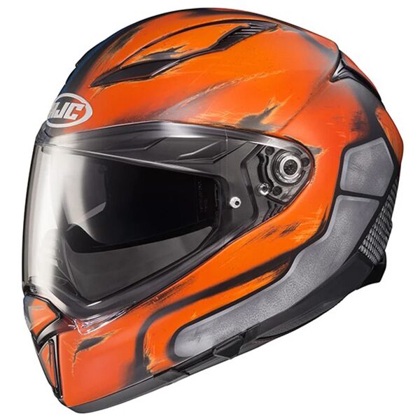 hjc - casco f70 deathstroke dc comics mc-27sf nero,grigio,blu,arancione s