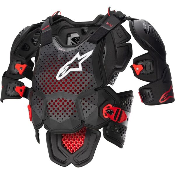 alpinestars - protezioni a-10 v2 full chest anthracite / nero / rosso nero,grigio,rosso xs/s