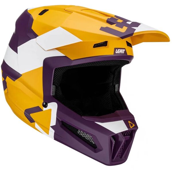 leatt - casco moto 2.5 indigo giallo,viola,bianco m