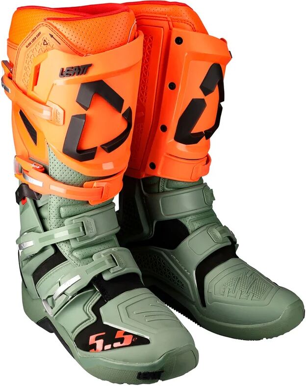 leatt - stivali 5.5 flexlock enduro cactus grigio,verde,arancione 12