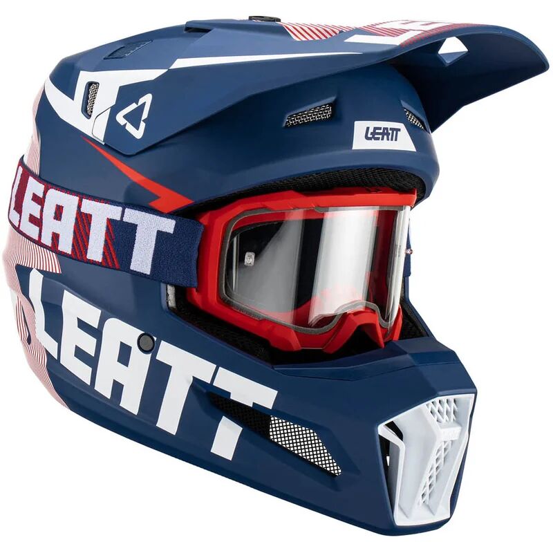 leatt - casco kit moto 3.5 royal blu,bianco l