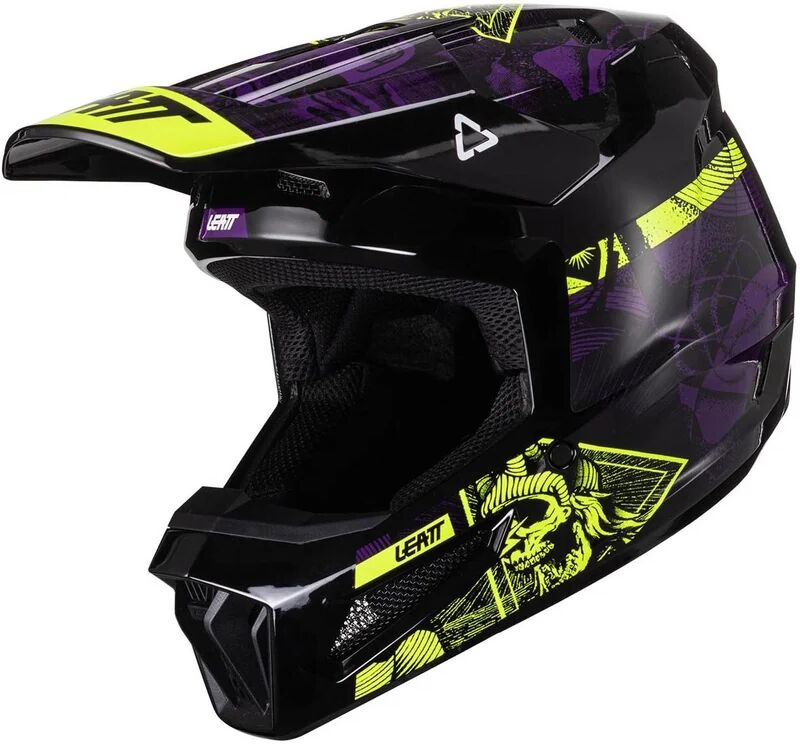 leatt - casco moto 2.5 uv nero,giallo,viola,alta visibilità l