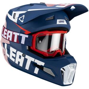 LEATT - Casco Kit Moto 3.5 Royal Blu,Bianco S