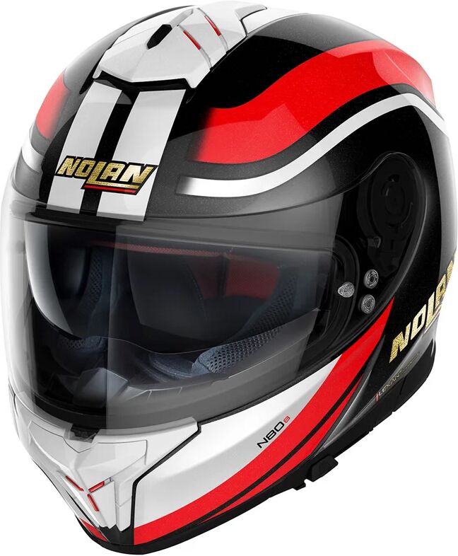 NOLAN - Casco N80-8 50th Anniversary N-Com Metal Nero Nero,Rosso,Bianco XL