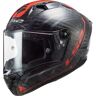 LS2 - Casco FF805 Thunder Sputnik Metal Rosso Nero,Grigio,Rosso,Carbonio S