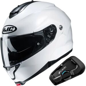 HJC - Casco + interfono Pack C91 Pearl Bianco + Easy+ Nero UNICA