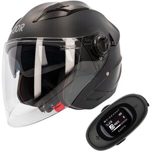 130R - Casco + interfono Pack Arida V2 Nero Matt + Easy+ Nero UNICA