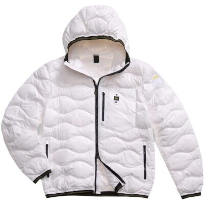 Blauer PIUMINO CON CAPPUCCIO AD ONDE WAWE Bianco L Blauer PIUMINO CON CAPPUCCIO AD ONDE WAWE Bianco L