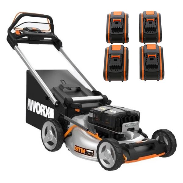 worx nitro wg761e - tagliaerba semovente a batteria - 80v/4ah - taglio 51 cm