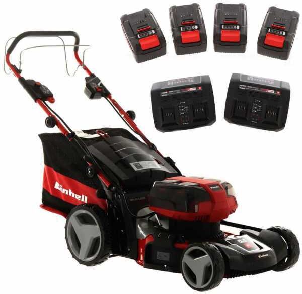 einhell ge-cm 36/47 s hw li - kit - tagliaerba semovente a batteria - 4x18v/4ah - taglio 47 cm