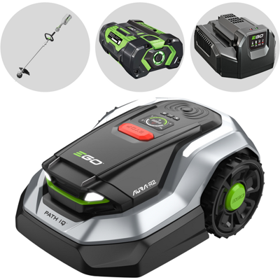 EGO AURA-R2 RMR1500E - Robot Tagliaerba senza impianto con batteria 5Ah - Decespugliatore ST1300E-S con batteria 2.5Ah EGO AURA-R2 RMR1500E - Robot Tagliaerba senza impianto con batteria 5Ah - Decespugliatore ST1300E-S con batteria 2.5Ah