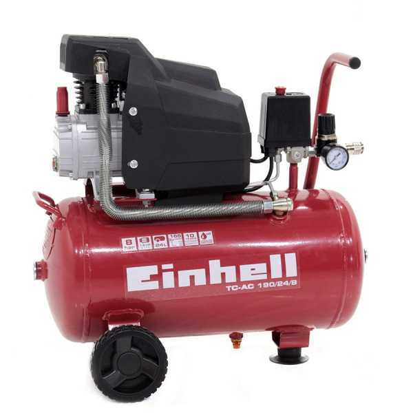 einhell tc-ac 190/24/8 - compressore aria elettrico carrellato - motore 2 hp - 24 lt