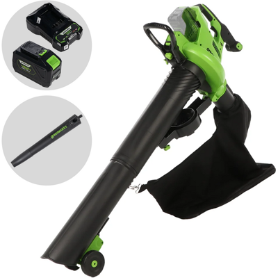 Greenworks GD48BVIIK4 - Portatile soffiatrice aspiratrice 48V Greenworks GD48BVIIK4 - Portatile soffiatrice aspiratrice 48V