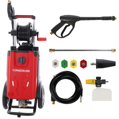 GeoTech Typhoon 220 - Idropulitrice con lancia professionale + spurgatubi - 220 bar - 510 l/h GeoTech Typhoon 220 - Idropulitrice con lancia professionale + spurgatubi - 220 bar - 510 l/h