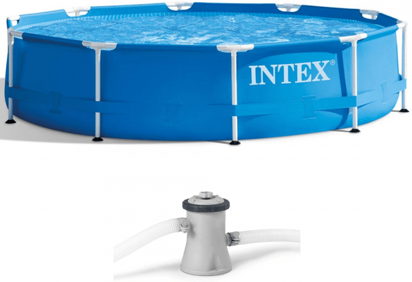 piscina rotonda intex metal frame 28202np + pompa filtro