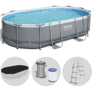 Bestway Power Steel 56448 - 488x305x107 cm - Piscina Ovale Bestway Power Steel 56448 - 488x305x107 cm - Piscina Ovale