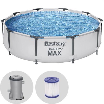 Bestway Steel Pro Max 56408 - Ø305x76 cm - Piscina Rotonda + Pompa filtro 16 W Bestway Steel Pro Max 56408 - Ø305x76 cm - Piscina Rotonda + Pompa filtro 16 W