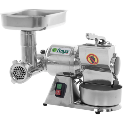 Fimar AB8D - Tritacarne elettrico - Grattugia integrata - 230 V - 1 HP - Gruppo di macinazione esterno Fimar AB8D - Tritacarne elettrico - Grattugia integrata - 230 V - 1 HP - Gruppo di macinazione esterno