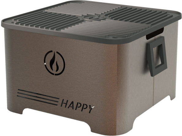 linea vz happy corten - barbecue portatile a pellet