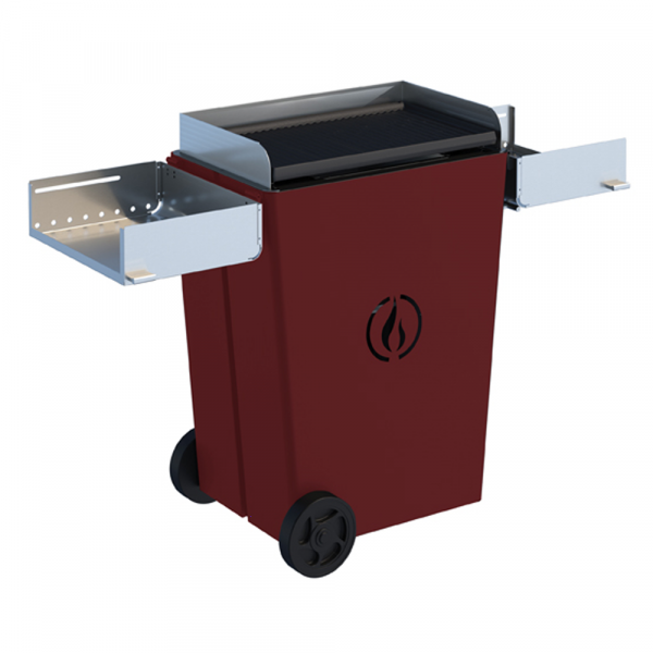 linea vz party rosso - barbecue pirolitico a pellet con ruote