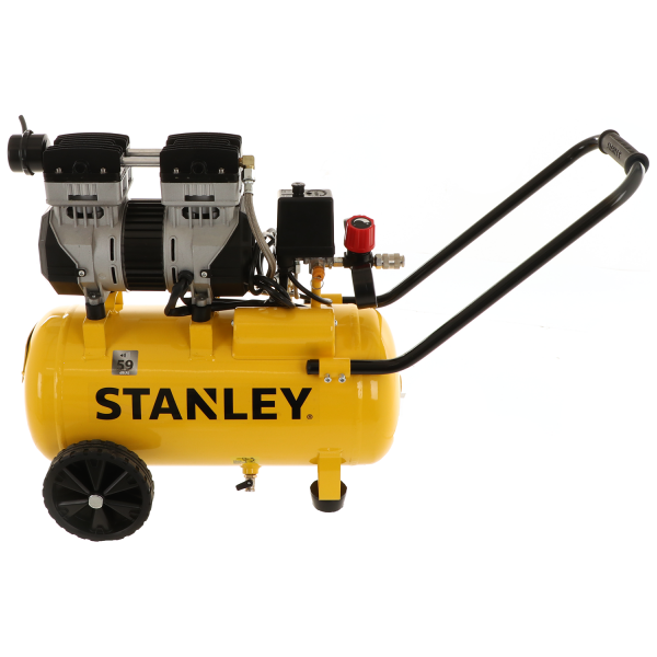 stanley dst 150/8/24 sxcms1324h - compressore aria elettrico carrellato - 24 lt oilless - silenziato