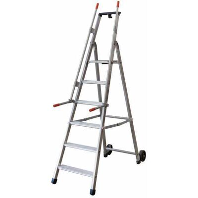 Scala mobile in alluminio Kaiserkraft 7 gradini - Magazzino & scaffali Scala mobile in alluminio Kaiserkraft 7 gradini - Magazzino & scaffali